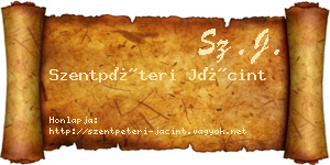 Szentpéteri Jácint névjegykártya